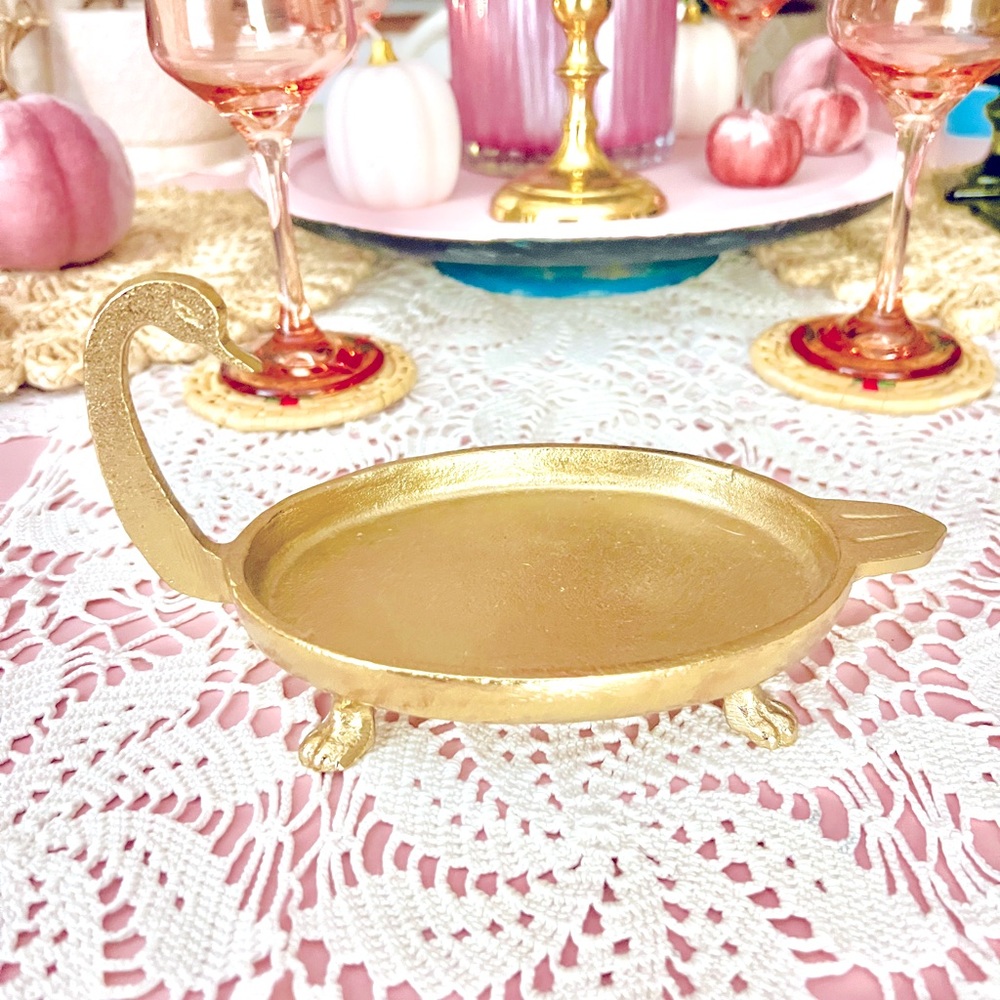 Gold Swan Trinket Dish